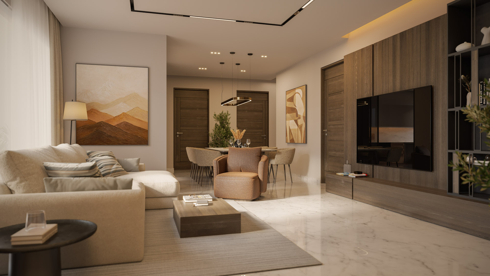 Living and dining room interior